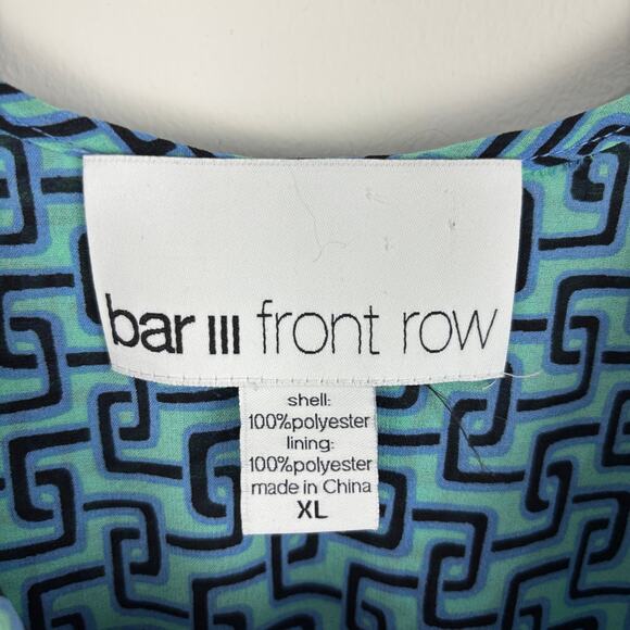 bar III front row colorblock geometric print flowy dress XL blue pink cocktail - Picture 10 of 11
